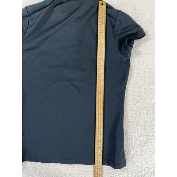 Nike Golf Dri-Fit Women’s Sz Medium‎ Black Short Sleeve 1/4 Button Up Polo Shirt - Picture 6 of 8